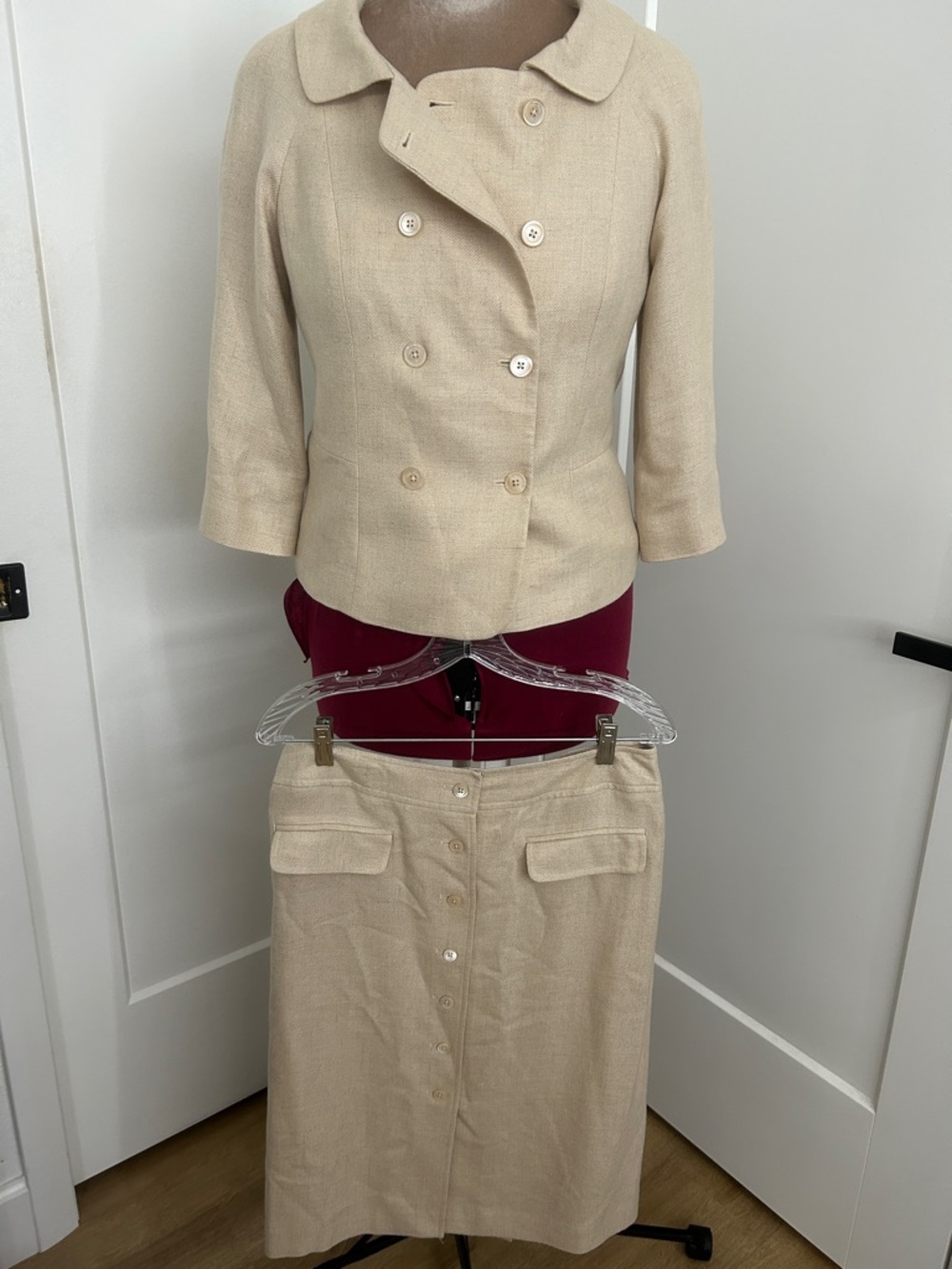 Vintage Brooks Brothers 2-Piece Double Breasted Top with Pencil Skirt |SZ 10/12 - Picture 3 of 14